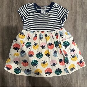 Hanna Andersson Navy Striped and Strawberry Multicolor Patterned Dress